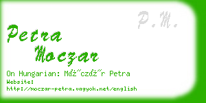 petra moczar business card